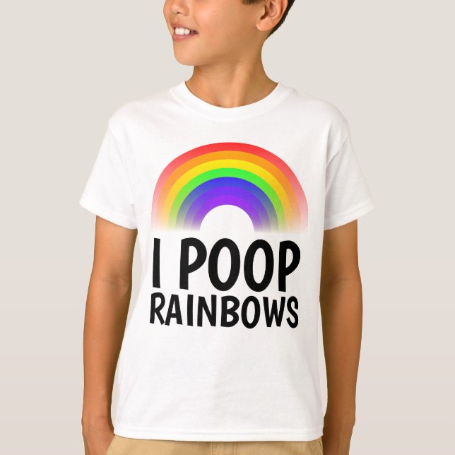 Ich KACKTE RAINBOWS Funny T - Shirt (Vorderseite)