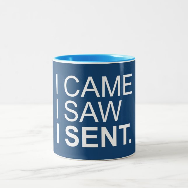 Ich kam, als ich sah, dass ich abgeschickt habe zweifarbige tasse (Mittel)