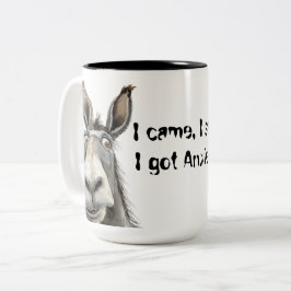 Ich kam, ich sah, ich bekam Angst Zweifarbige Tasse