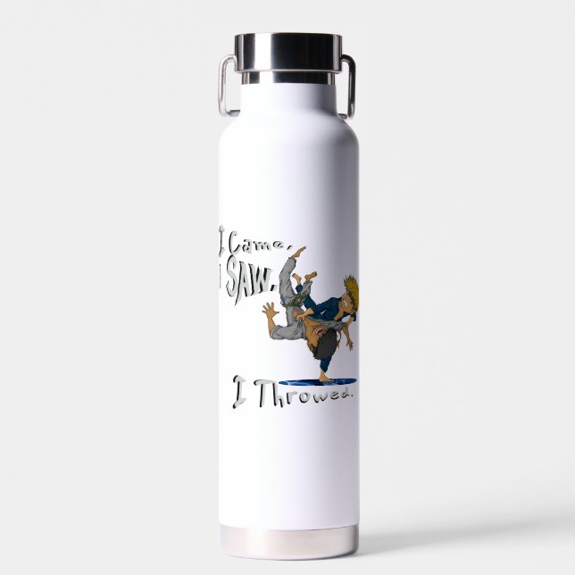 Ich kam, ich sah, ich drehte. lustiger Judo Trinkflasche (Vorne)