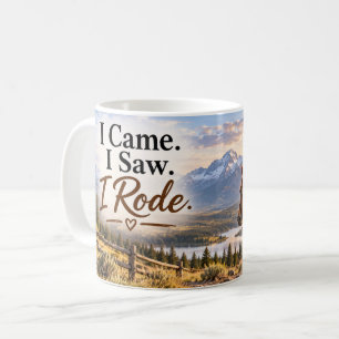 Ich kam, ich sah, ich ritt Pferd Tasse