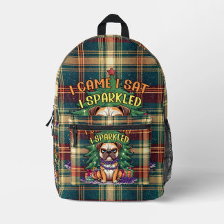 Ich kam, ich saß, ich funkelte lustiger Weihnachts Bedruckter Rucksack