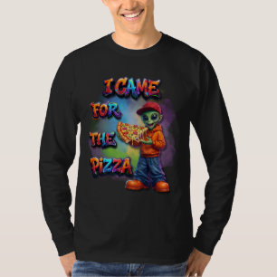 Ich kam wegen der Pizza Lustiges Alien-Essensdesig T-Shirt