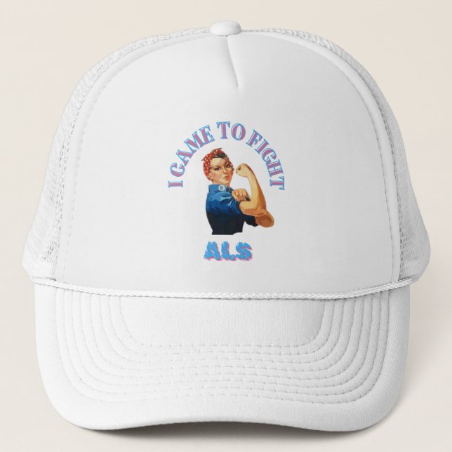 ICH KAM ZUM KAMPF ALS/LOU GEHRIG'S/AWARENESS UNISE TRUCKERKAPPE (Vorderseite)