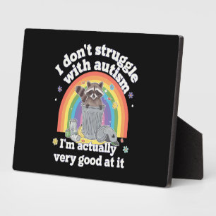 Ich kämpfe nicht mit Autismus Autistisch Funny Rac Fotoplatte