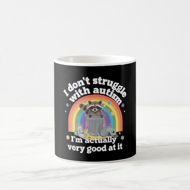 Ich kämpfe nicht mit Autismus Autistisch Funny Rac Kaffeetasse (Mittel)