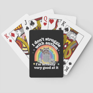 Ich kämpfe nicht mit Autismus Autistisch Funny Rac Spielkarten