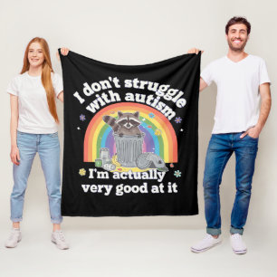 Ich kämpfe nicht mit Autismus Autistisch Lustiger Fleecedecke