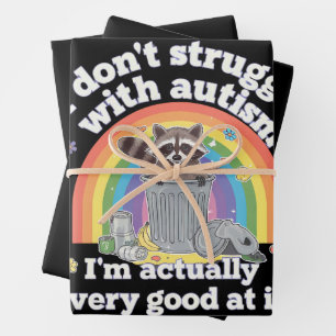 Ich kämpfe nicht mit Autismus Autistisch Lustiger  Geschenkpapier Set