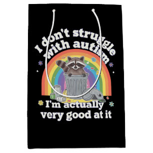 Ich kämpfe nicht mit Autismus Autistisch Lustiger Mittlere Geschenktüte