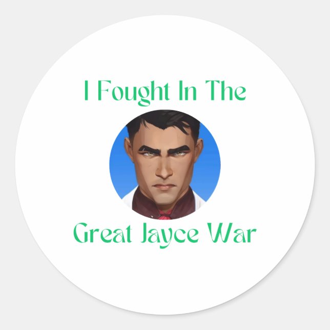 Ich kämpfte im Jayce-Kriegsbeil Runder Aufkleber (Vorderseite)