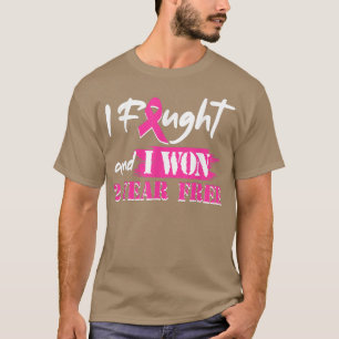 Ich kämpfte und gewann 2 Jahre kostenloses Brustkr T-Shirt