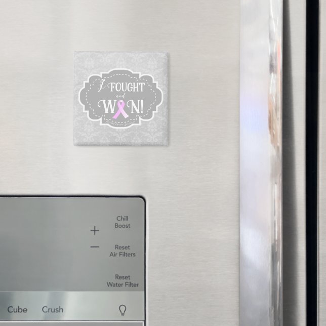 Ich kämpfte und gewann | Brustkrebserkrankung Magnet (In Situ (Kühlschrank))