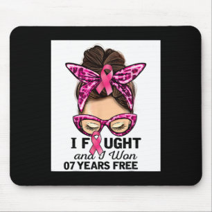 Ich kämpfte und ich gewann 7 Jahre frei Messy Bun Mousepad