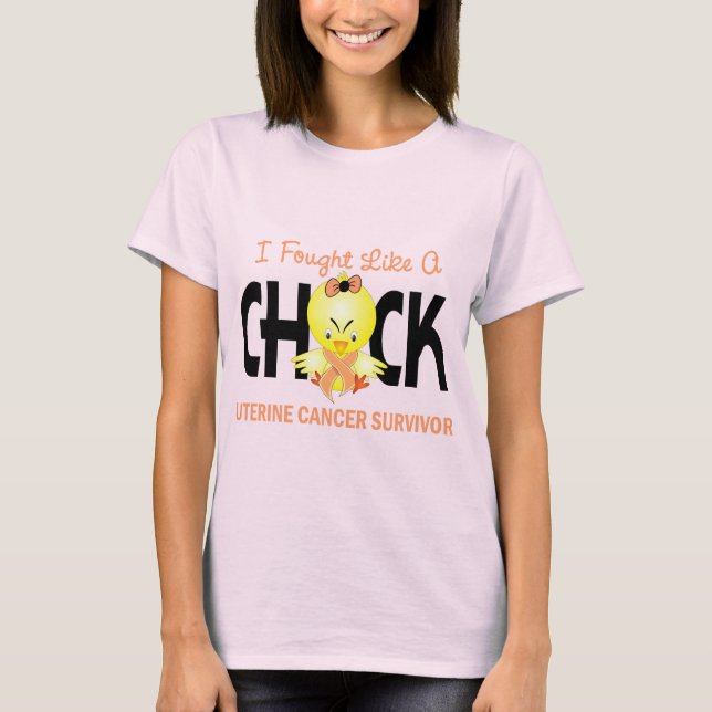Ich kämpfte wie ein kalter Uteruskrebs-Überlebende T-Shirt (Vorderseite)