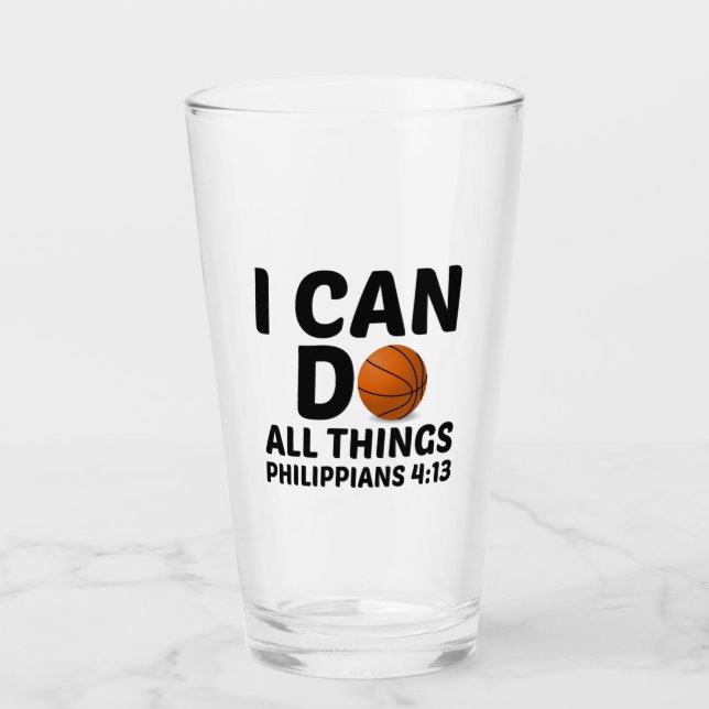 ICH KANN ALLE DINGE BASKETBALL GLAS (Vorderseite)