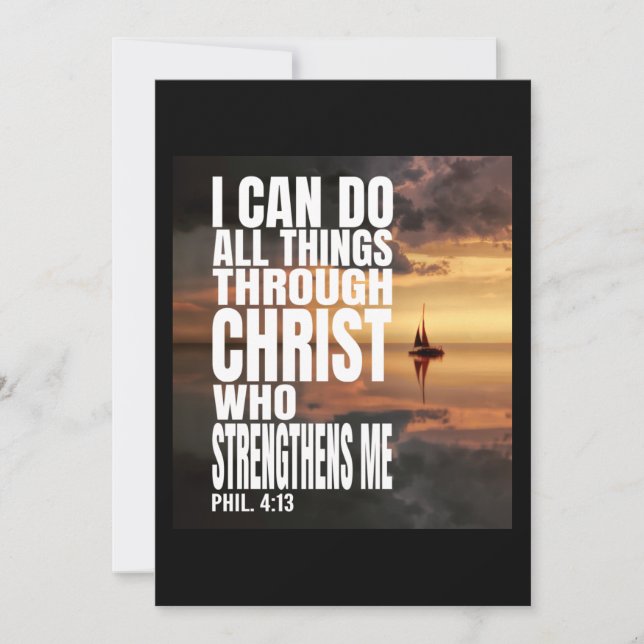 ICH KANN ALLE DINGE DURCH CHRISTEN TUN, DIE STÄRKE EINLADUNG (Vorderseite)