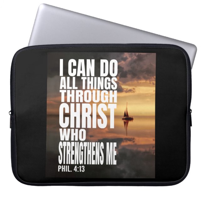 ICH KANN ALLE DINGE DURCH CHRISTEN TUN, DIE STÄRKE LAPTOPSCHUTZHÜLLE (Vorderseite)