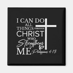 Ich kann alle Dinge durch Christus christlichen Gl Magnet