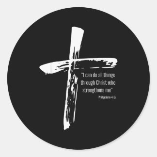 Ich kann alle Dinge durch Christus, der mich stärk Runder Aufkleber