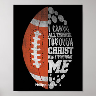 Ich kann alle Dinge durch Christus Fußball Christu Poster