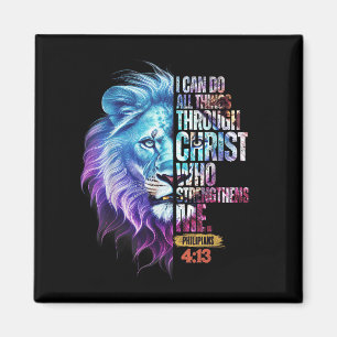 Ich kann alle Dinge durch Christus Löwe Glauben Ch Magnet