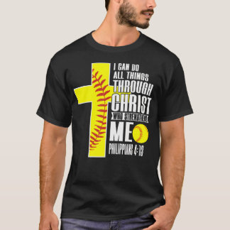 Ich kann alle Dinge durch Christus Softball Christ T-Shirt