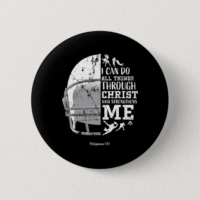 Ich kann alle Dinge durch Christus tun Fußball Phi Button (Vorderseite)
