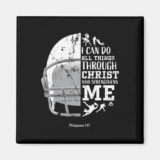 Ich kann alle Dinge durch Christus tun Fußball Phi Magnet (Vorne)