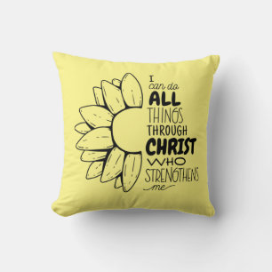 Ich kann alle Dinge durch Christus tun Gänseblümch Kissen