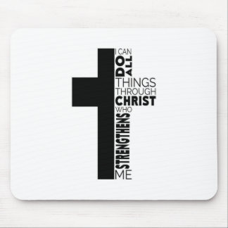 "Ich kann alle Dinge durch Christus tun" Kreuz Mousepad