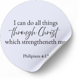 Ich kann alle Dinge durch Christus tun – Philipper Runder Aufkleber