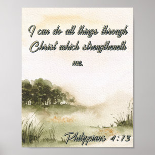 Ich kann alle Dinge durch Christus Wasserfarbenbau Poster