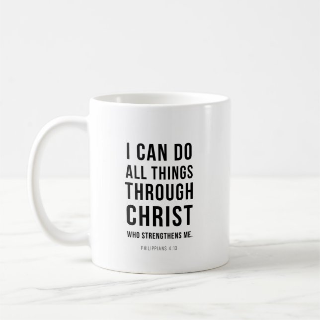 Ich kann alle Dinge Philipper 4:13 Kaffeetasse (Links)