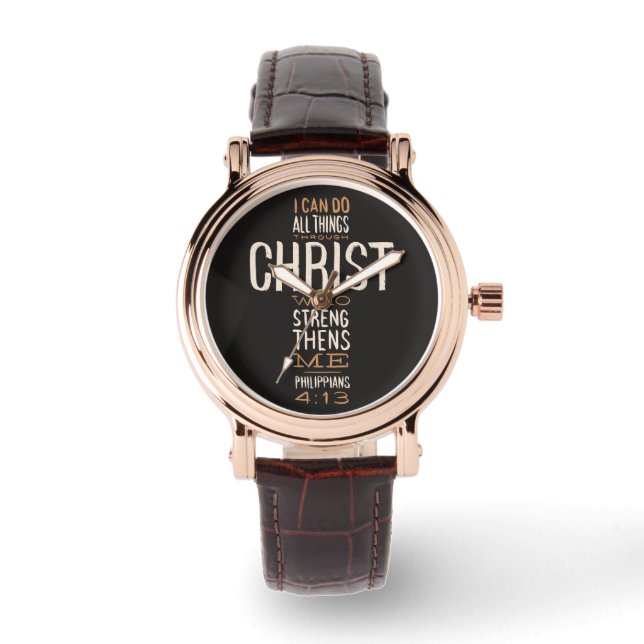 Ich kann alles durch Christi Bibelverse tun Armbanduhr (Vorderseite)