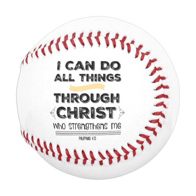 Ich kann alles durch Christi Bibelverse tun Baseball (Vorne Rechts)