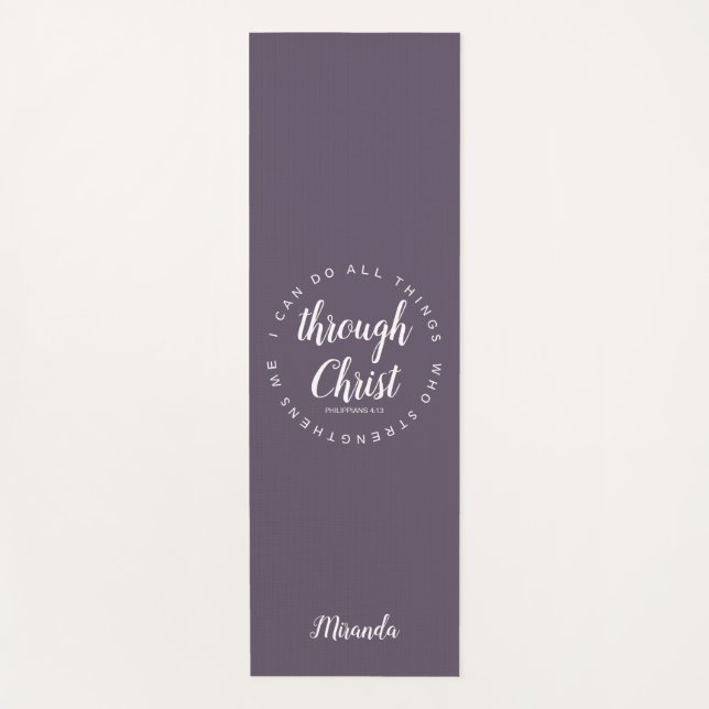 Ich kann alles durch Christi Pflaumengebet oder Yogamatte (Vorderseite)