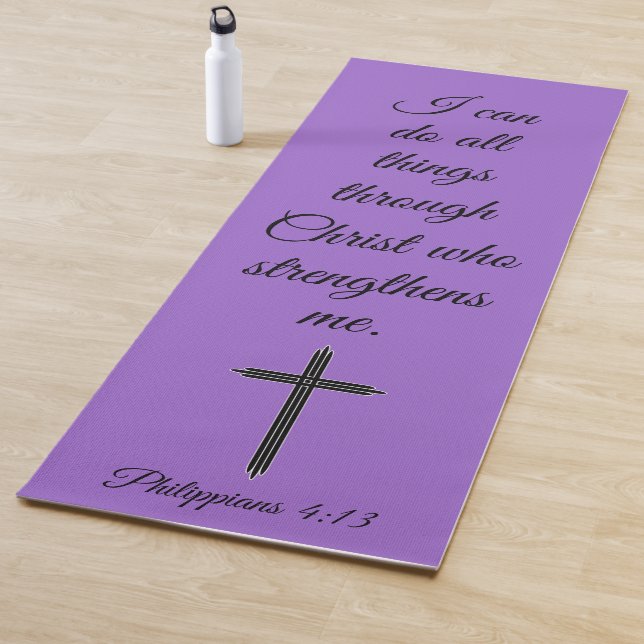 Ich kann alles durch Christliche Schrift tun Yogamatte (Beispiel)
