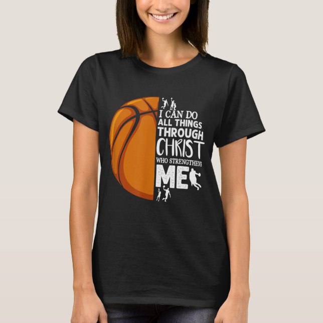 Ich kann alles durch Christus Basketball Christi m T-Shirt (Vorderseite)