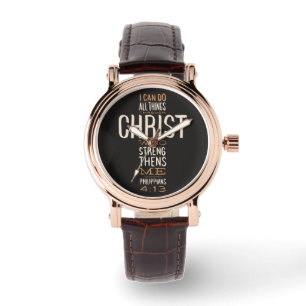 Ich kann alles durch Christus Bibelverse tun Armbanduhr