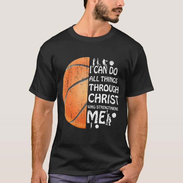 Ich kann alles durch Christus Christlichen Kolben  T-Shirt (Vorderseite)