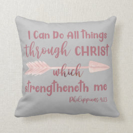 Ich kann alles durch Christus KJV Bible Verse tun Kissen