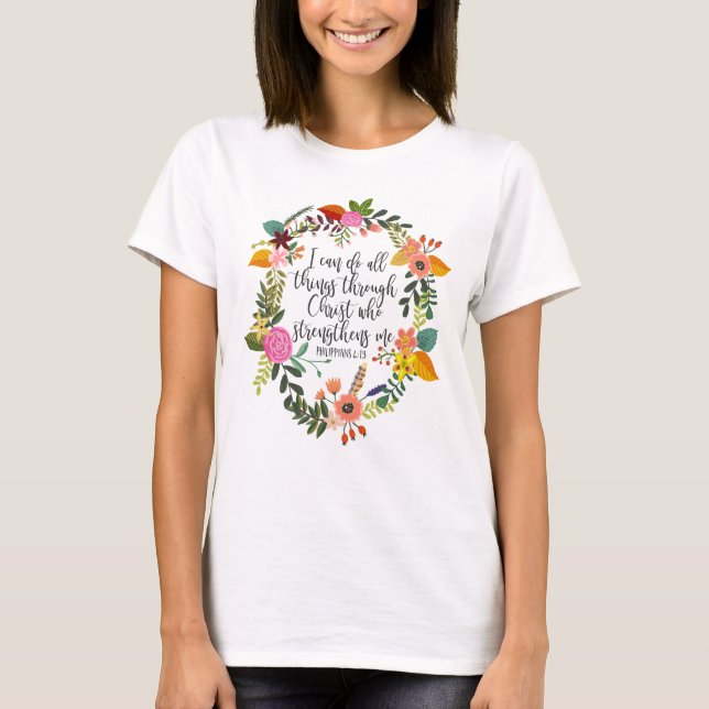 Ich kann alles durch Christus Philippinen machen T-Shirt (Vorderseite)