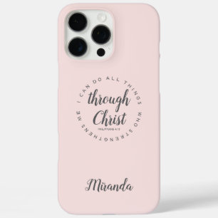 Ich kann alles durch Christus Rosa tun iPhone 16 Pro Max Hülle