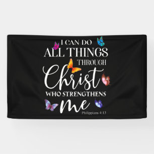 Ich kann alles durch Christus Schmetterlingskunst Banner