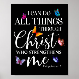 Ich kann alles durch Christus Schmetterlingskunst  Poster