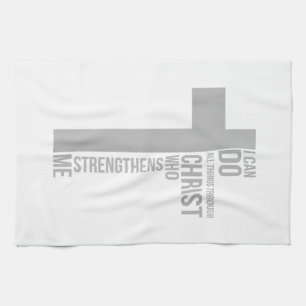 Ich kann alles durch Christus tun, der stärkt Geschirrtuch