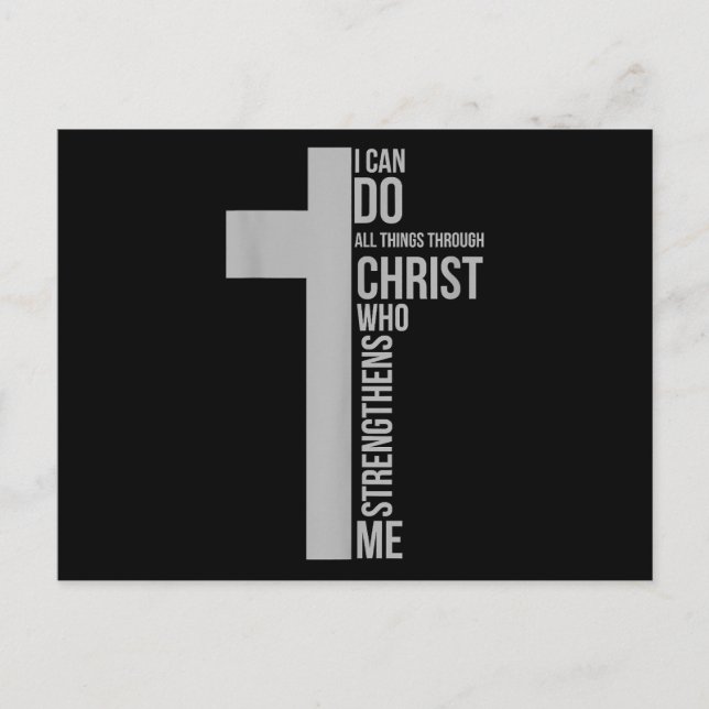Ich kann alles durch Christus tun, der stärkt Postkarte (Vorderseite)