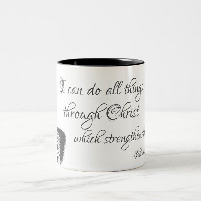 Ich kann alles durch Christus tun Zweifarbige Tasse (Mittel)