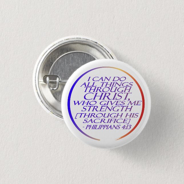 Ich kann alles durch das Christliche Bibelverse tu Button (Vorne & Hinten)